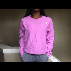 pink crew neck